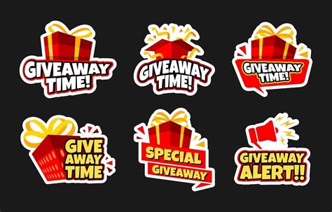 Giveaway Sticker Pack Set 2496750 Vector Art at Vecteezy