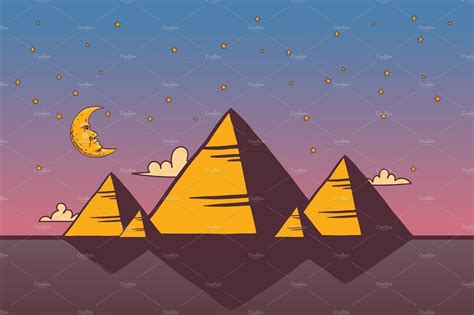 Egyptian pyramids, vector by Vectorstockersland on @creativemarket Egyptian Pyramids, Pyramids ...