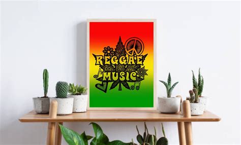 Reggae Music Art Print Reggae Music Artwork Pot Leaf Art | Etsy