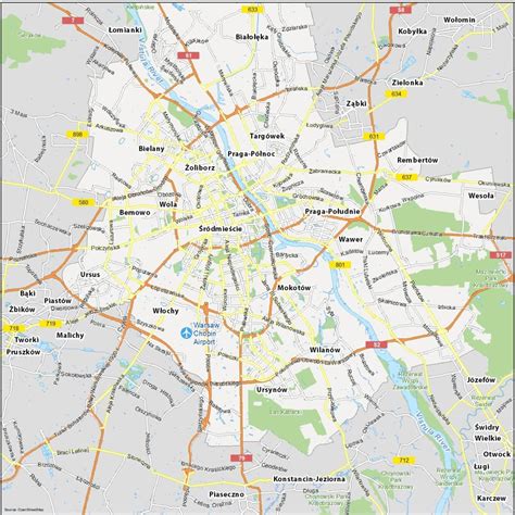 Warsaw, Poland Map - GIS Geography