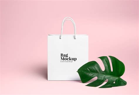 Free Clean White Shopping Bag PSD MockUp - CreativeBooster