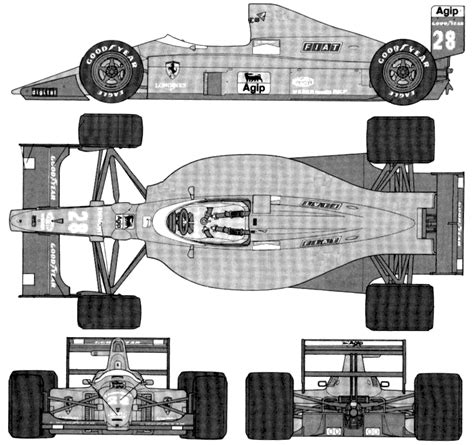 1989 Ferrari 189 F1 Cabriolet blueprints free - Outlines