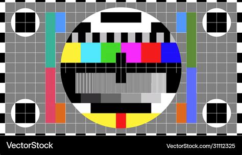 Tv colour bars test card screen smpte television Vector Image