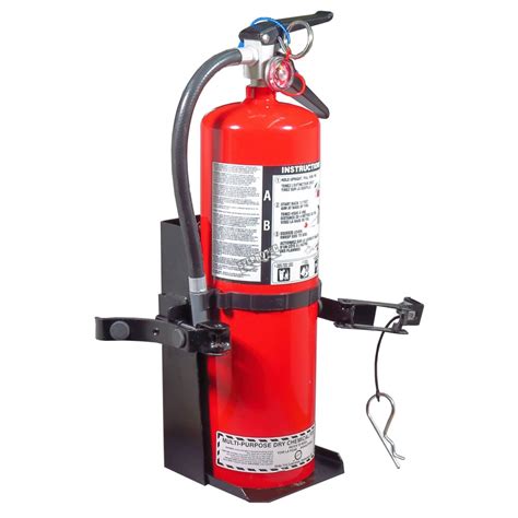 Box-type vehicle bracket for 20 lb fire extinguishers, Ø 6 ¾ - 7 ¼ in.