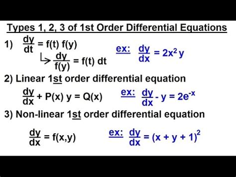 Differential Equation - Introduction (12 of 15) Types 1, 2, 3 of First ...