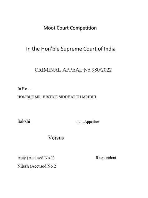 Moot Court Problem | PDF | Crime & Violence | Crimes