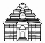 Coloring Angkor Wat Temple Cambodia Hindu Pages Places Famous Colouring  sketch template