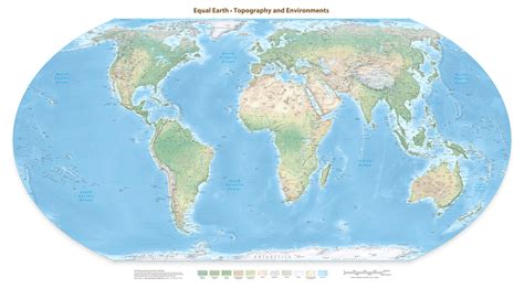 Download the Equal Earth Physical Map for Free - Geography Realm