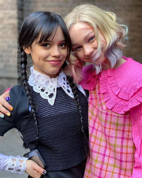 jenna ortega as wednesday addams and emma myers as enid sinclair in ...