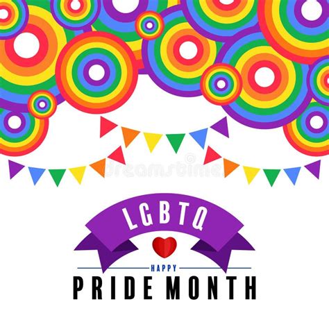 Pride Month with Flag Rainbow Stock Vector - Illustration of heart ...