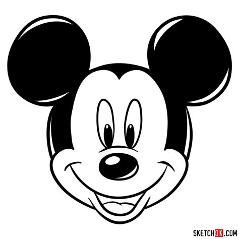 Draw the face of Mickey Mouse (front view) | Mickey mouse sketch, Mickey coloring pages, Mickey ...