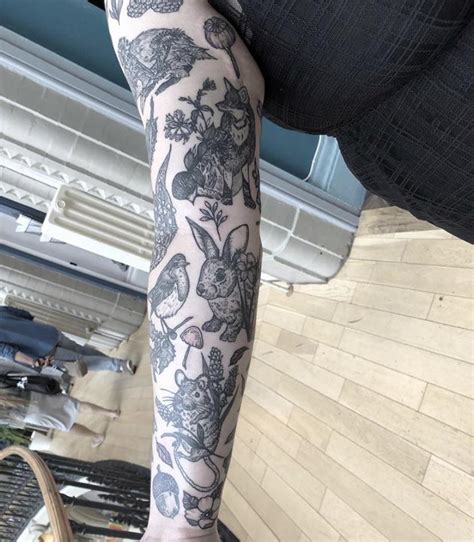 My woodland wildlife sleeve is finally complete, done by Ruth Rollin at ...