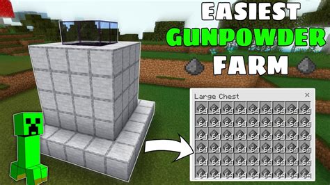 HOW TO MAKE EASIEST GUNPOWDER FARM IN MINECRAFT PE | Gunpowder Farm Minecraft Bedrock 1.19 ...