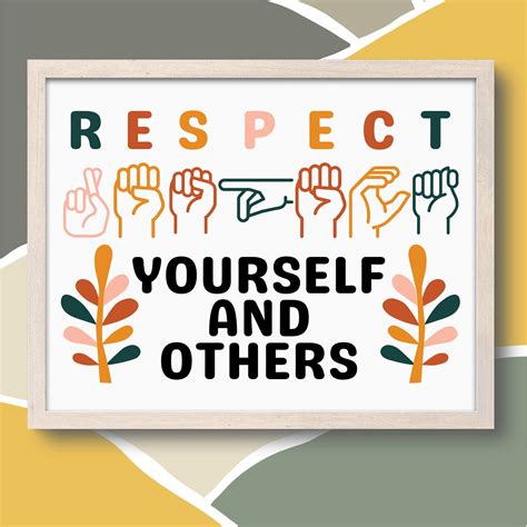 Respect Poster American Sign Language Wall Poster ASL Inclusive Print Classroom Poster Inclusive ...