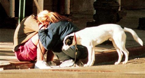 Carolyn Bessette Kennedy & John Jr. with their dog Friday in NYC. This ...