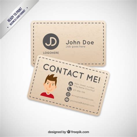 Free Vector | Business card with a cartoon avatar