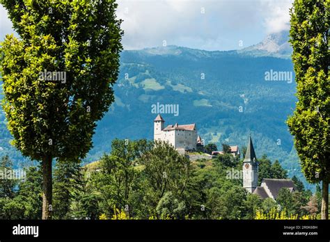 Gutenberg castle is a medieval castle, Balzers, Liechtenstein Stock ...