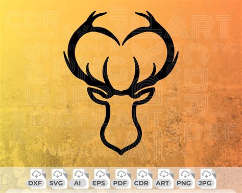 Deer Head Svg, Deer Horn Png, Elk Dxf File, Stag Head Svg, Deer Print ...