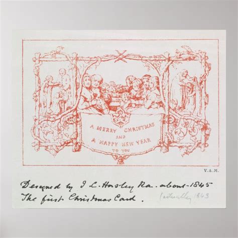 The first Christmas card, by J.C.Horsley, 1843 Poster | Zazzle