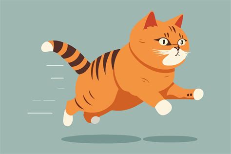 Cat Running Vector Illustration Graphic by BreakingDots · Creative Fabrica