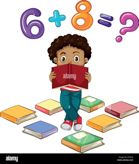 Boy solving math problem illustration Stock Vector Image & Art - Alamy