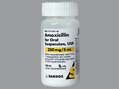 Rx Item-Amoxicillin Trihydrate 250MG/5ML 100 ML Suspension b