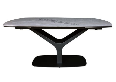 Large Tempered Glass Extendable Dining Table Ceramic Topped For 10-12 Seats