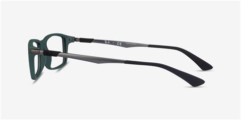 Ray-Ban RB7017 - Rectangle Black Green Gunmetal Frame Eyeglasses ...