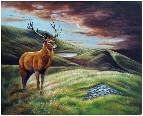 Hand Painted Deer Oil Painting on Canvas - Etsy