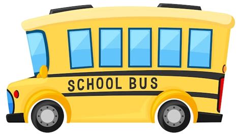 Premium Vector | Simple cute school bus on white background