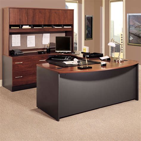 Bush Series C U-Shaped Desk with 4 Door Hutch and Lateral File - Walmart.com
