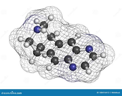 Varenicline Smoking Cessation Drug Molecule. Atoms are Represented As Spheres with Conventional ...