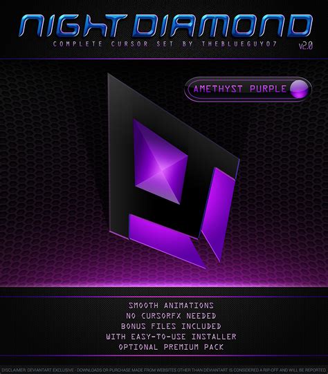 Night Diamond v2.0 | Amethyst Purple Cursor - Cleodesktop Demo