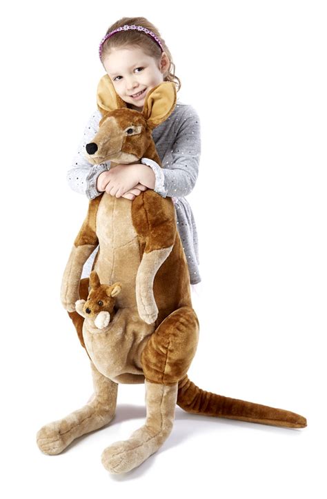 34in Large Kangaroo Plush Toy Stuffed Animal Giant Doll Lifelike Cuddle Kid Gift | eBay