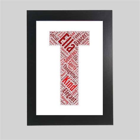 Word art print of letter T - Word Art Prints - Word Art App