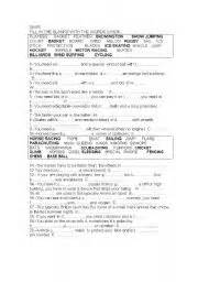 sports and equipment - ESL worksheet by begosantao