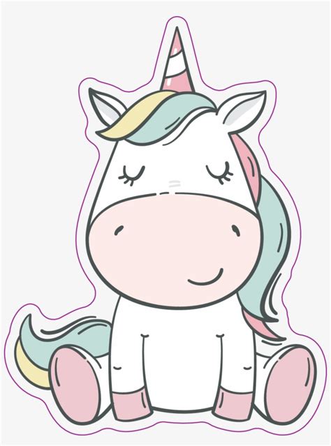 Clipart Pink Unicorn Kawaii Stickers Transparent Clipart - Cute Baby ...