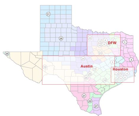 Texas Politics - Texas State Senate Districts, 2003-2012