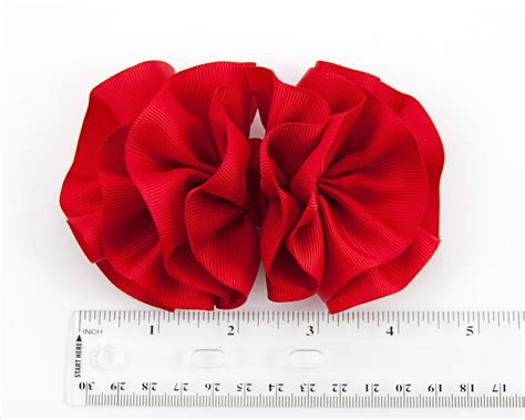 Red Hair Bow Ruffled Hair Bow Red Bow Red Hairbow Girls - Etsy