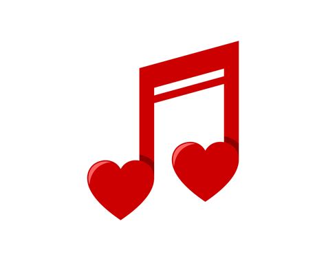 Music note with love shape in red color 4890681 Vector Art at Vecteezy