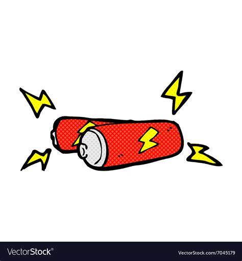 Comic cartoon batteries Royalty Free Vector Image