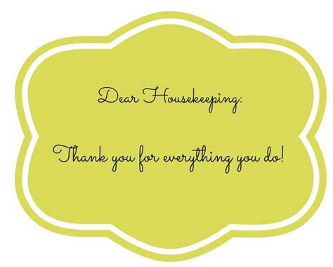 Thank You Notes for Hotel Housekeeping {Printables} | Hotel housekeeping, Housekeeping ...