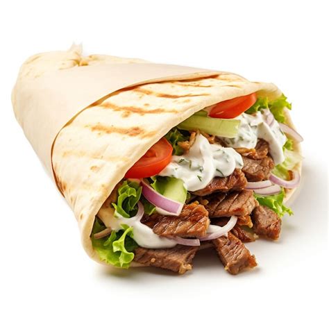 Premium AI Image | gyros pita isolated on white background AI Generative