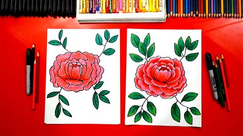 How To Draw A Peony Flower - Art For Kids Hub