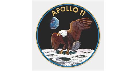 NASA Apollo 11 Logo Classic Round Sticker | Zazzle