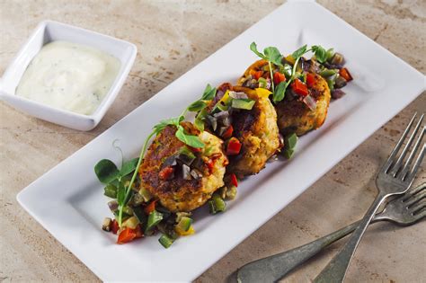 Lobster Cakes with Roasted Vegetable Relish | Taste of Nova Scotia