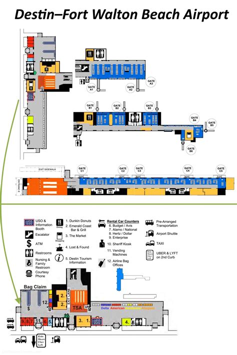 Destin–Fort Walton Beach Airport Map - Ontheworldmap.com