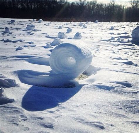 Snow rollers invade Northeast Ohio! A rare phenomenon in which large ...