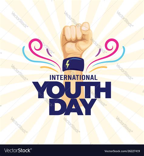 International youth day poster banner Royalty Free Vector