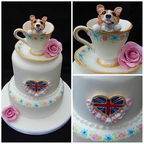 Queens Corgi Birthday cake - Decorated Cake by Elizabeth - CakesDecor